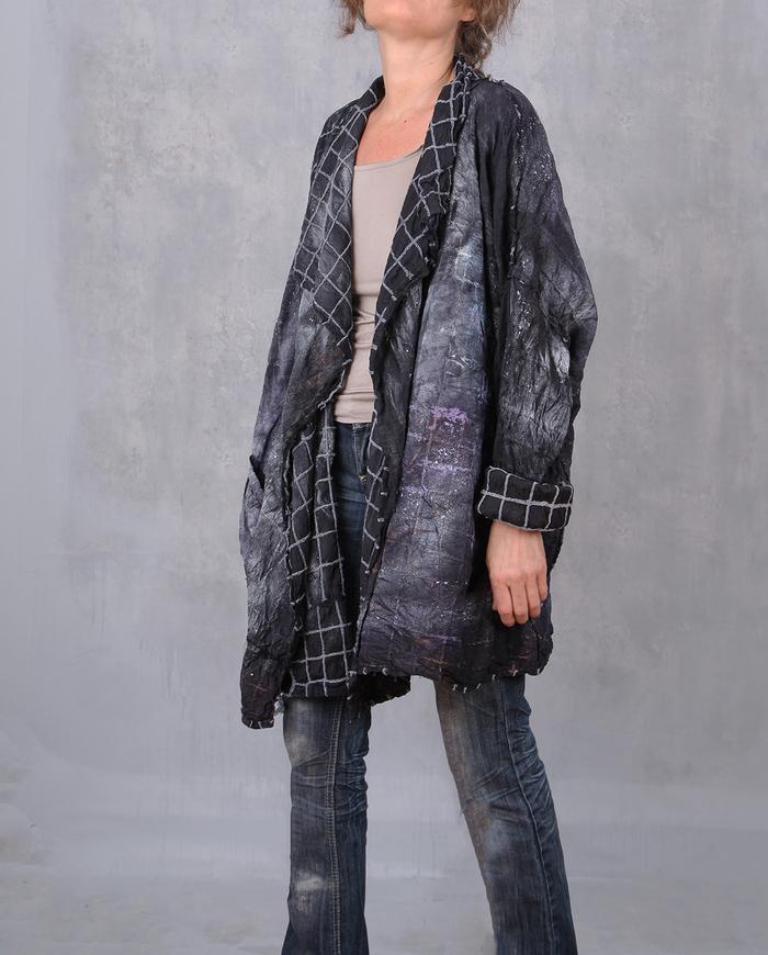 'check in, check out' crisp silk oversized jacket