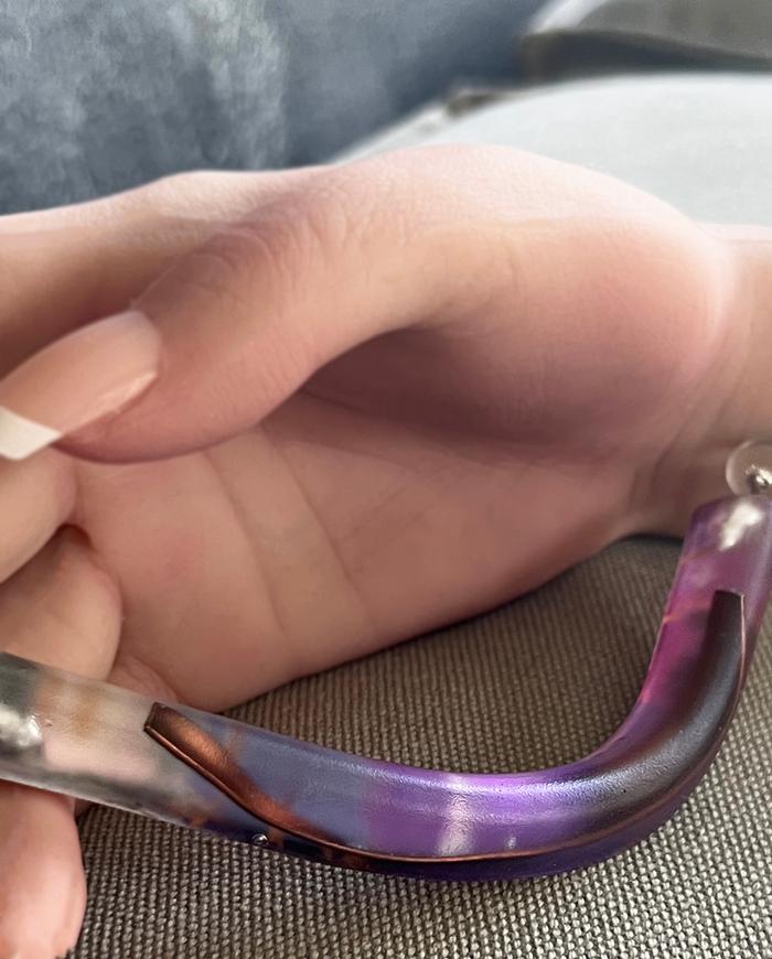 'purple rainbow' glowing hand-carved choker