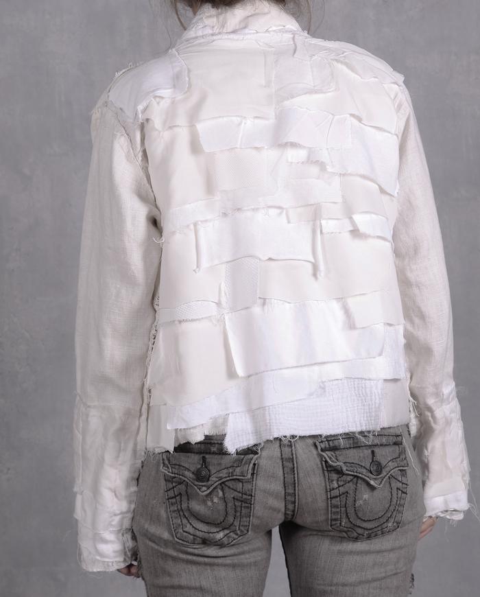 'a white dream' fully layered  asymmetrical art jacket