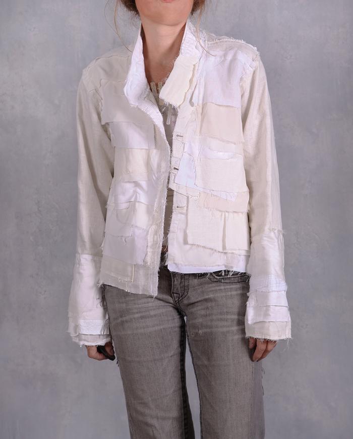 'a white dream' fully layered  asymmetrical art jacket