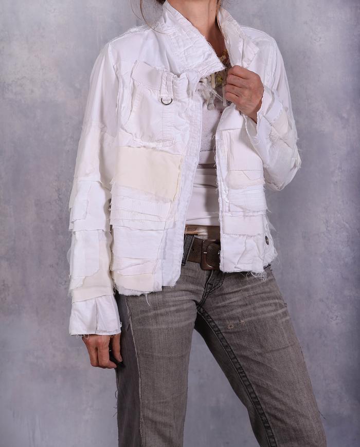 'white un-denim denim' detailed Mille-feuille original jacket