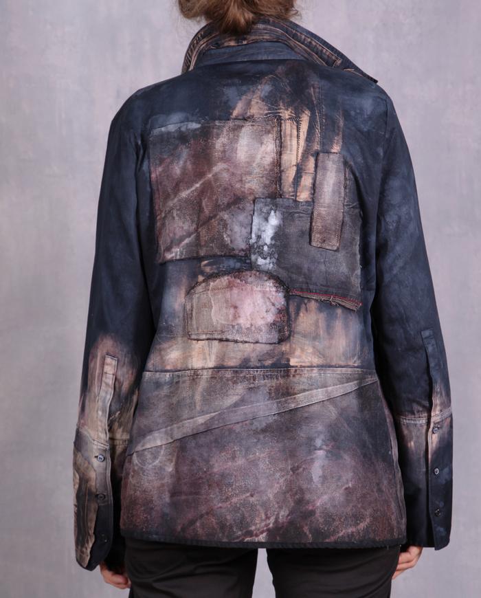 'windows into the night' distressed modern art jacket