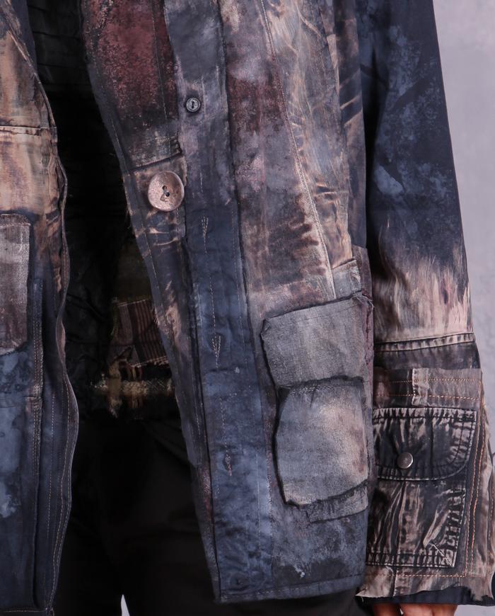 'windows into the night' distressed modern art jacket