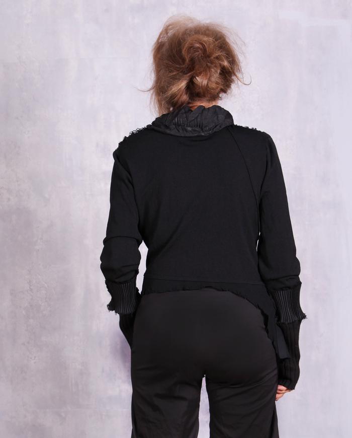 'carry some - carry all' asymmetrical cropped black  modern turtleneck