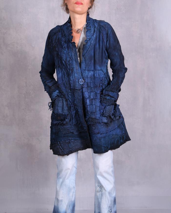 'an ode to indigo' highly detailed art jacket