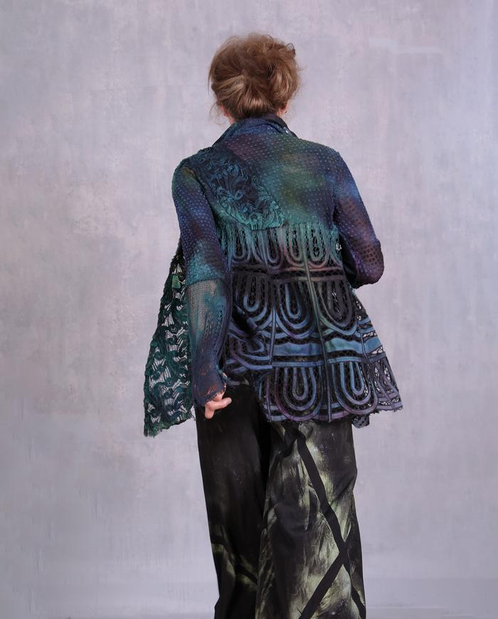 'a lace odyssey' couture mixed fabrics jacket