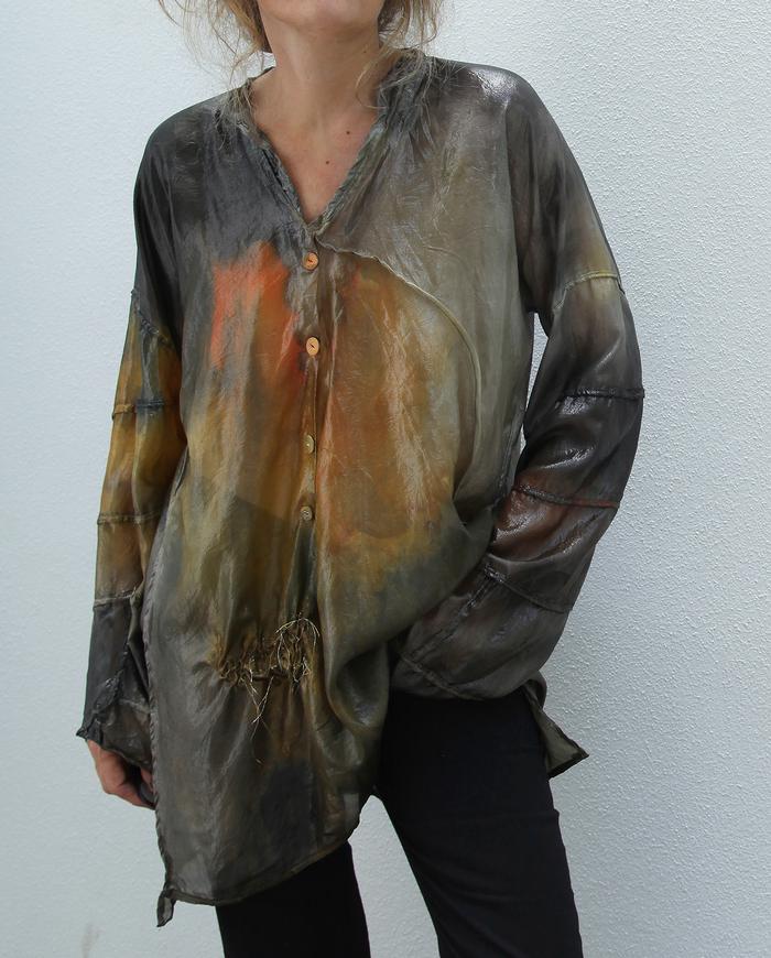 'shimmer and shine' super lightweight metallic sheen tunic