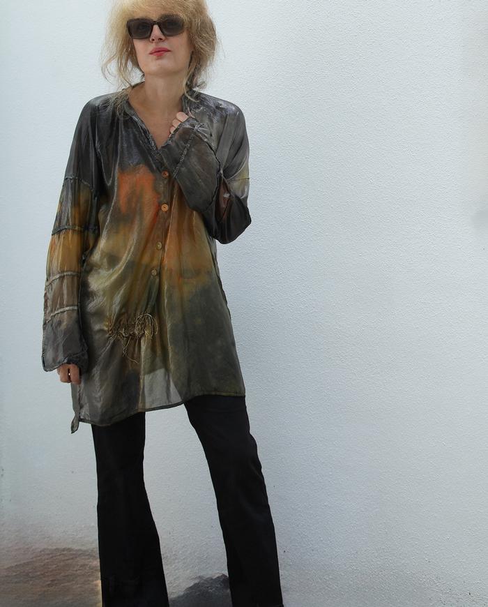 'shimmer and shine' super lightweight metallic sheen tunic