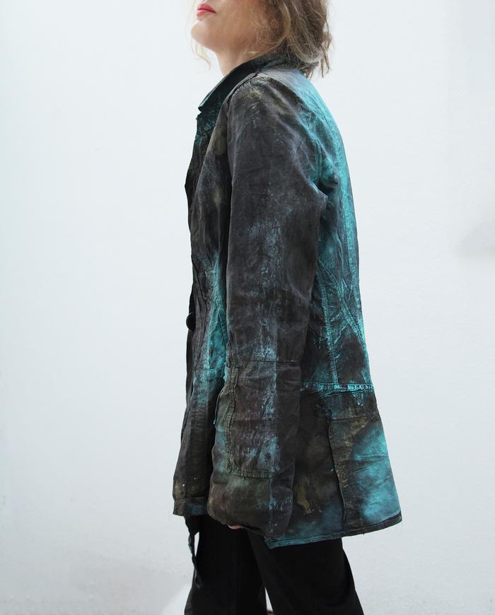 'down the turquoise road' asymmetrical crisp jacket