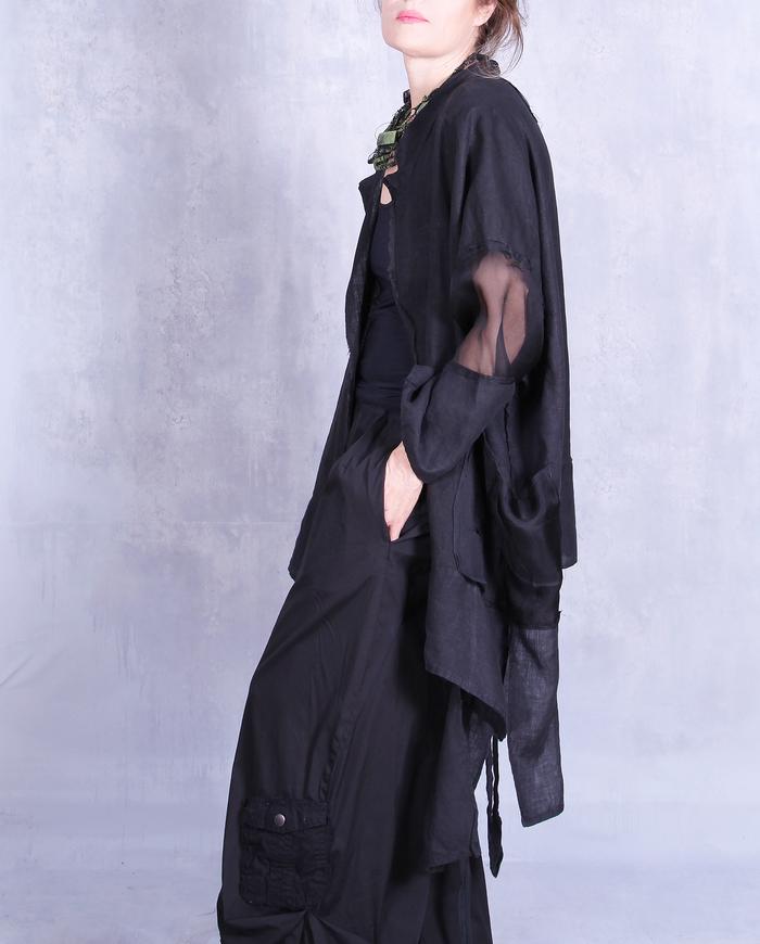 'angled infinity' roomy asymmetrical black jacket