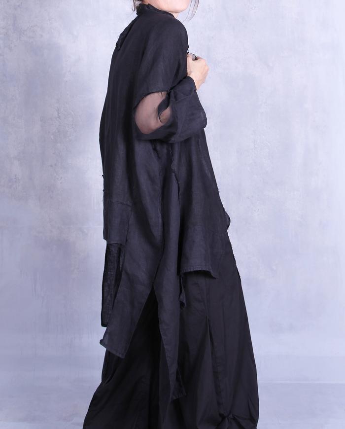 'angled infinity' roomy asymmetrical black jacket