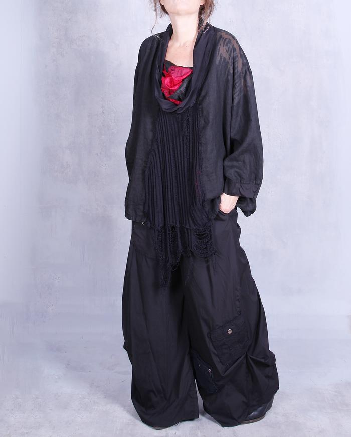 'infinite space' deep cowl oversized black tunic