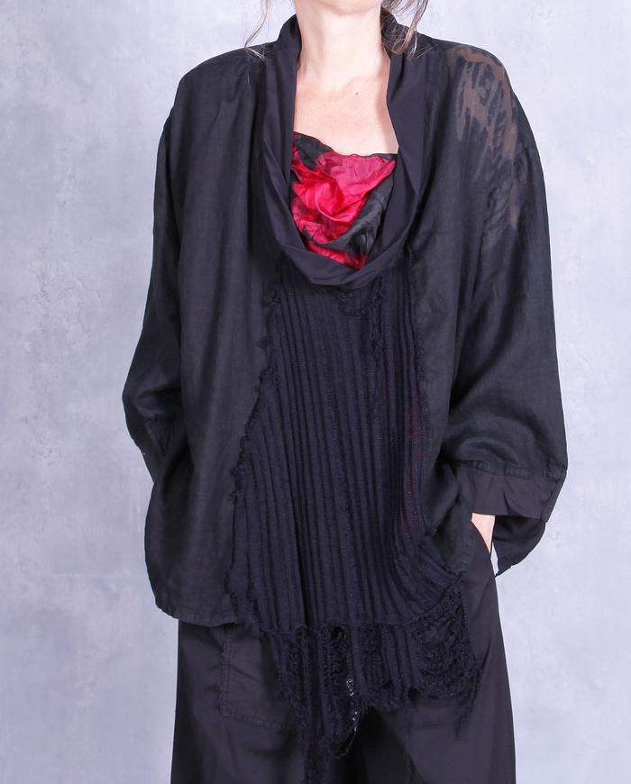 'infinite space' deep cowl oversized black tunic