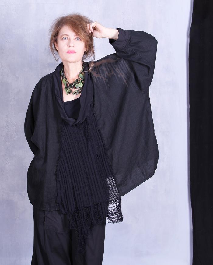 'infinite space' deep cowl oversized black tunic