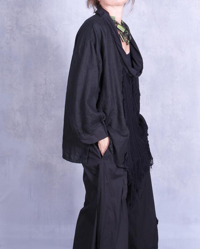 'infinite space' deep cowl oversized black tunic