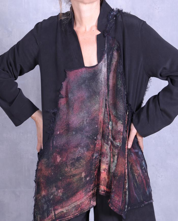 'mix it up' layered silk tunic