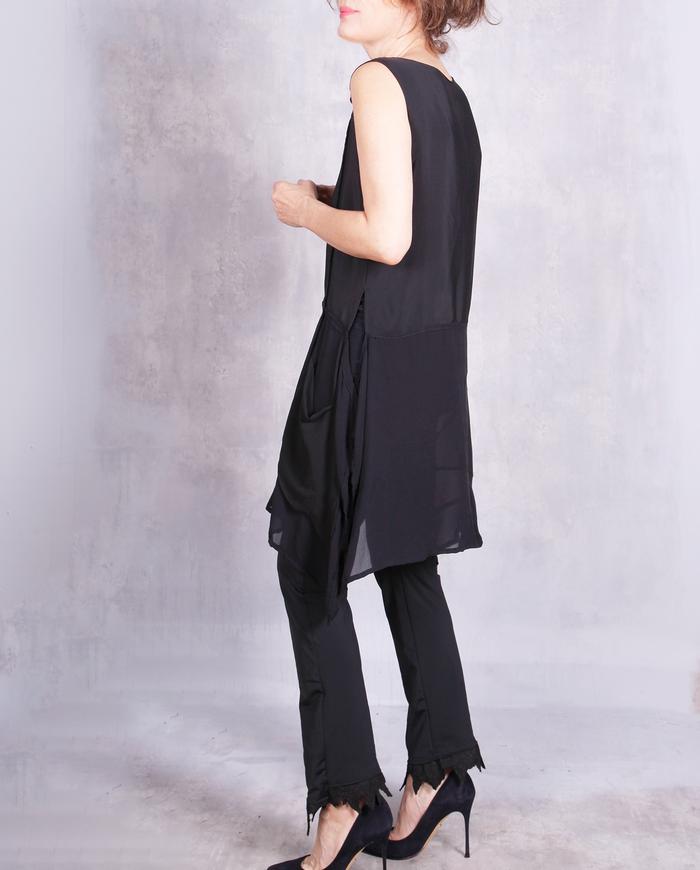 'better than a dress' black overlay tunic