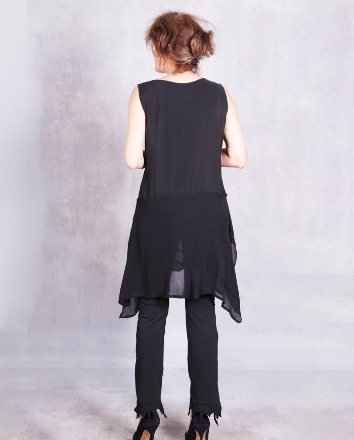 'better than a dress' black overlay tunic