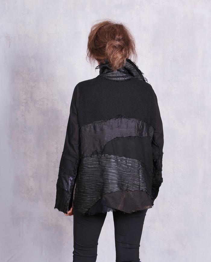 'pieced for comfort' shades of black jacket