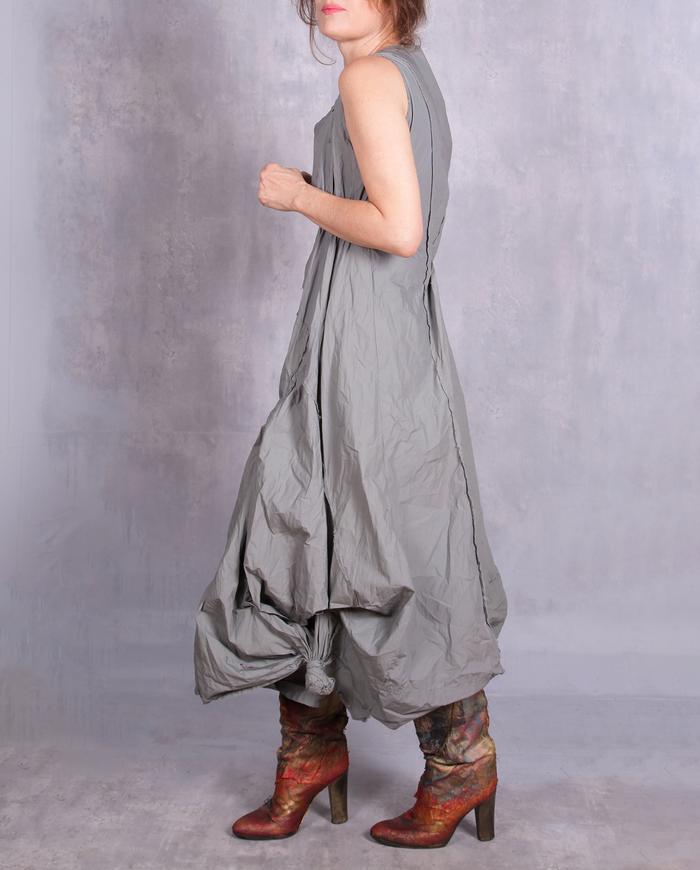 'a modern khaki maxi' full bottom cotton dress