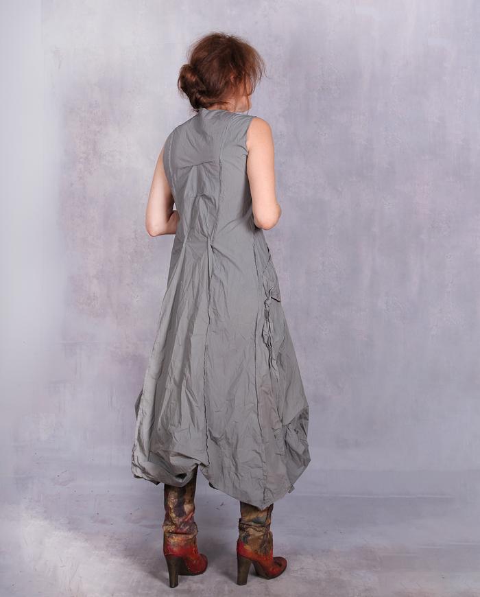 'a modern khaki maxi' full bottom cotton dress