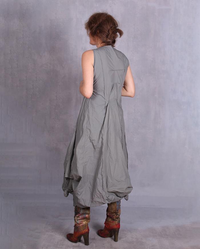 'a modern khaki maxi' full bottom cotton dress