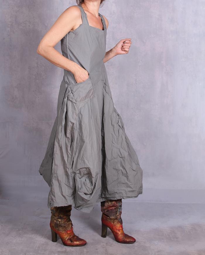 'a modern khaki maxi' full bottom cotton dress