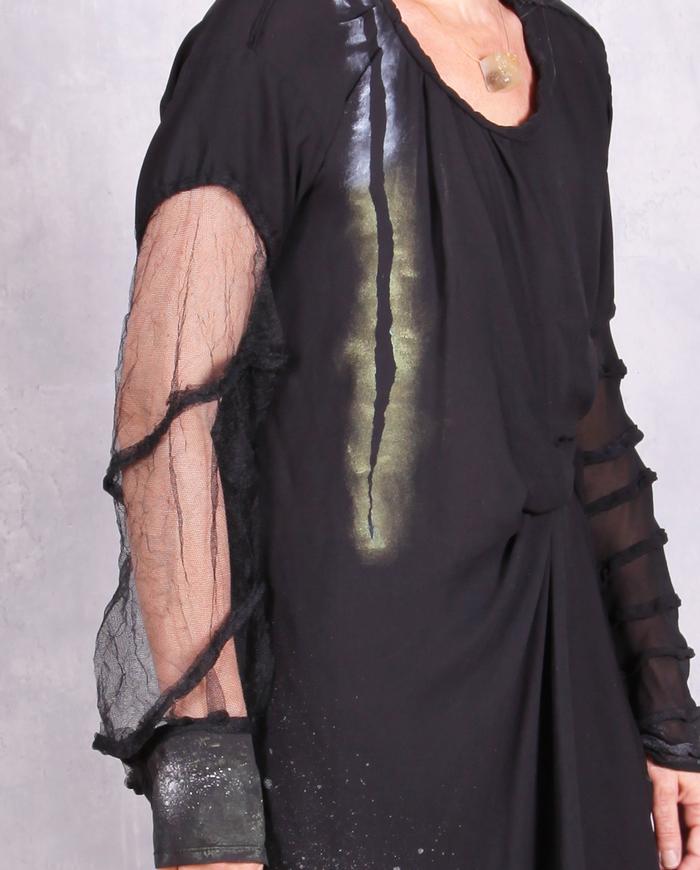 'night or day' avant-garde black dress-to-tunic