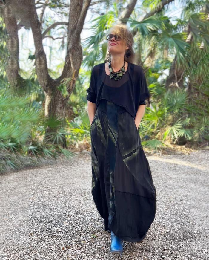 'when lightning strikes' billowy black sundress with coverup 