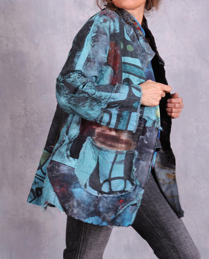 'breezing through the southwest' detailed turquoise jacket