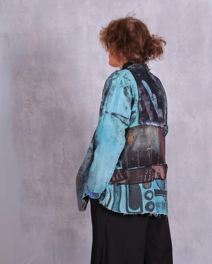 'breezing through the southwest' detailed turquoise jacket