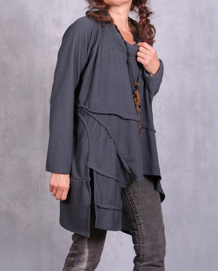 'draping gray ripples' asymmetrical tunic