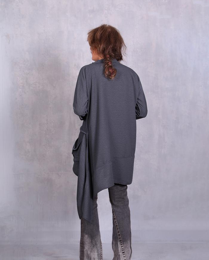 'draping gray ripples' asymmetrical tunic