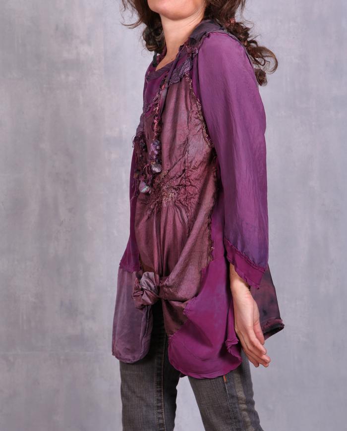 'a blooming orchid' detailed silk tunic