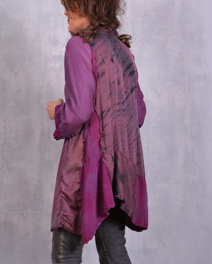 'a blooming orchid' detailed silk tunic