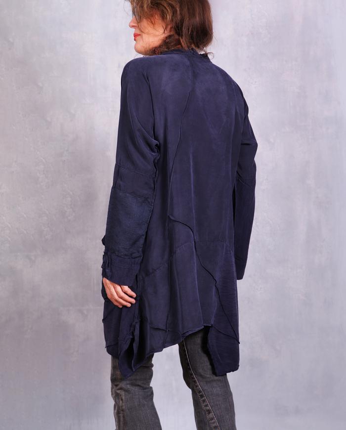 'wrapped in midnight ink' asymmetrical tunic