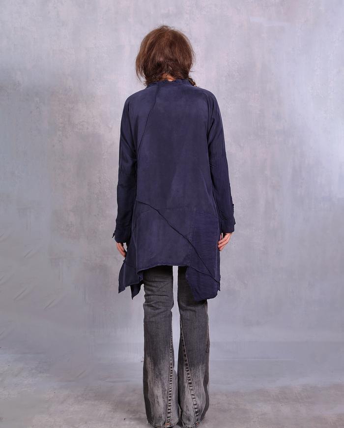 'wrapped in midnight ink' asymmetrical tunic