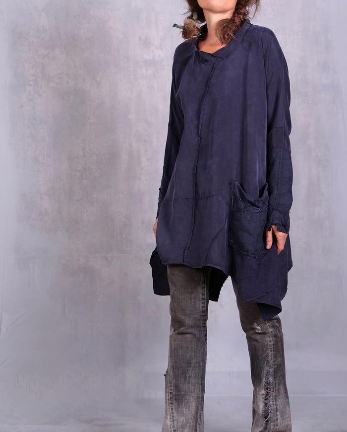 'wrapped in midnight ink' asymmetrical tunic