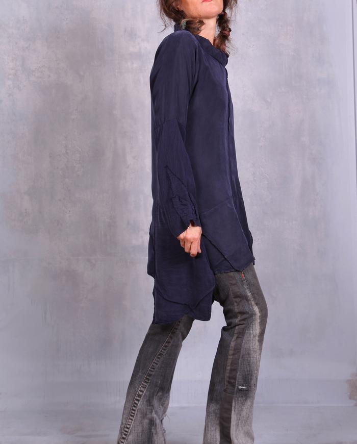 'wrapped in midnight ink' asymmetrical tunic