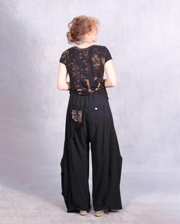 'day in night out' baggy one-size drapey black pants