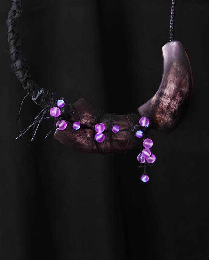 'among the purple stars' artisanal necklace