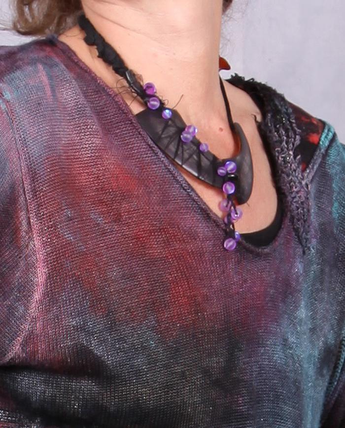 'among the purple stars' artisanal necklace