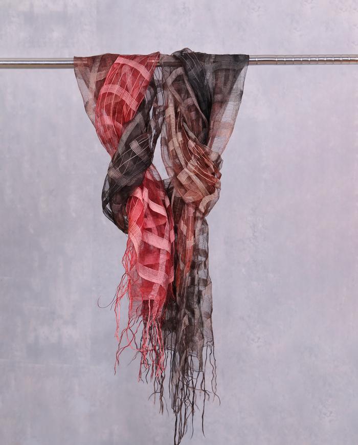 'check it out' hand-painted graduated sheer silk full scarf