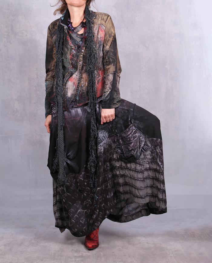 'Great wall of imagination' full maxi boho skirt