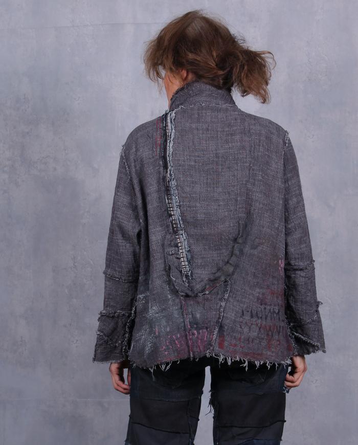 'focused on gray' heavy linen textured jacket