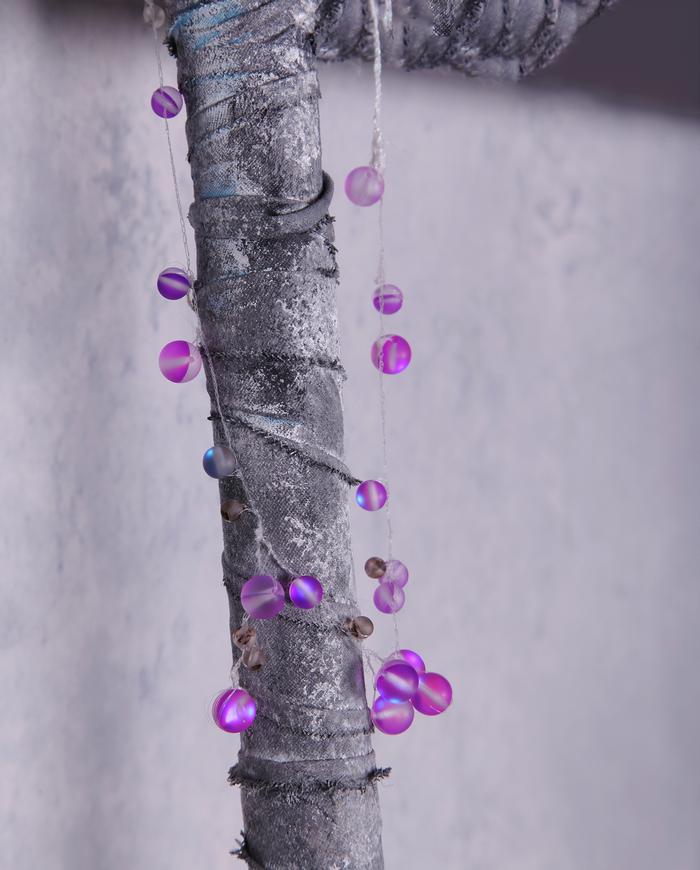 'magenta raindrops' art necklace