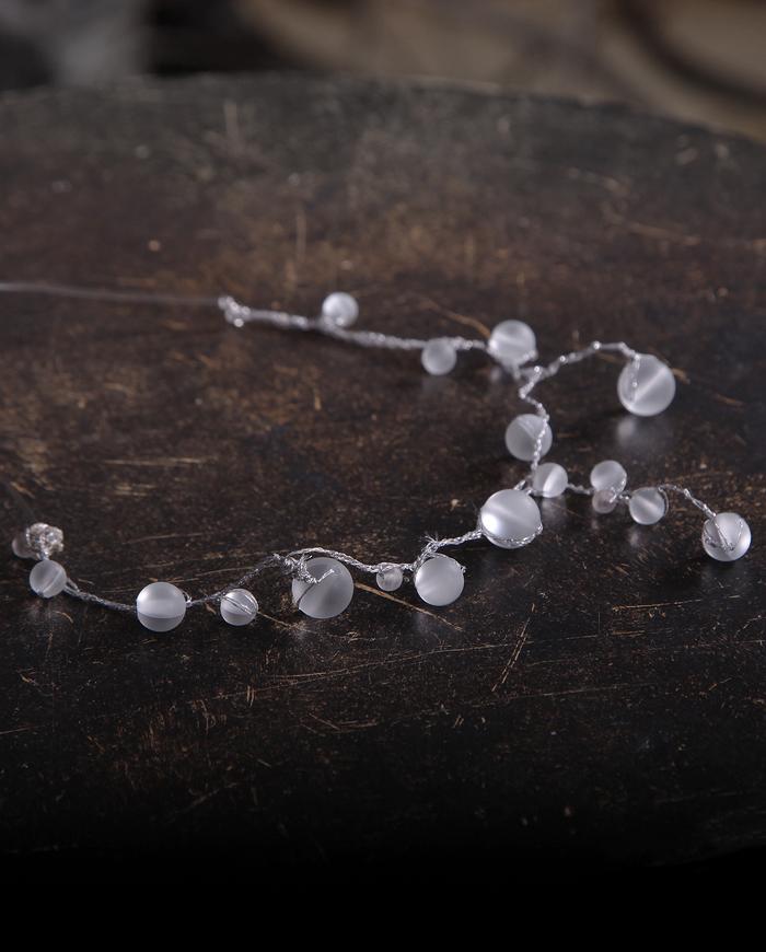 'white raindrops' art necklace