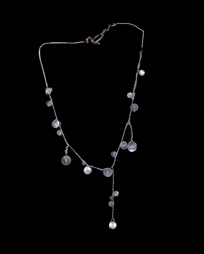 'white raindrops' art necklace