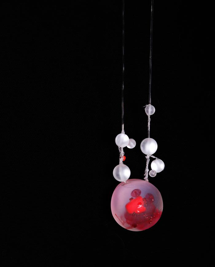 'red moon and stars' art necklace