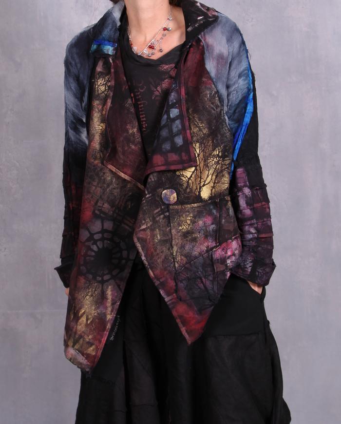 'lost in golden dreams' detailed asymmetrical art jacket